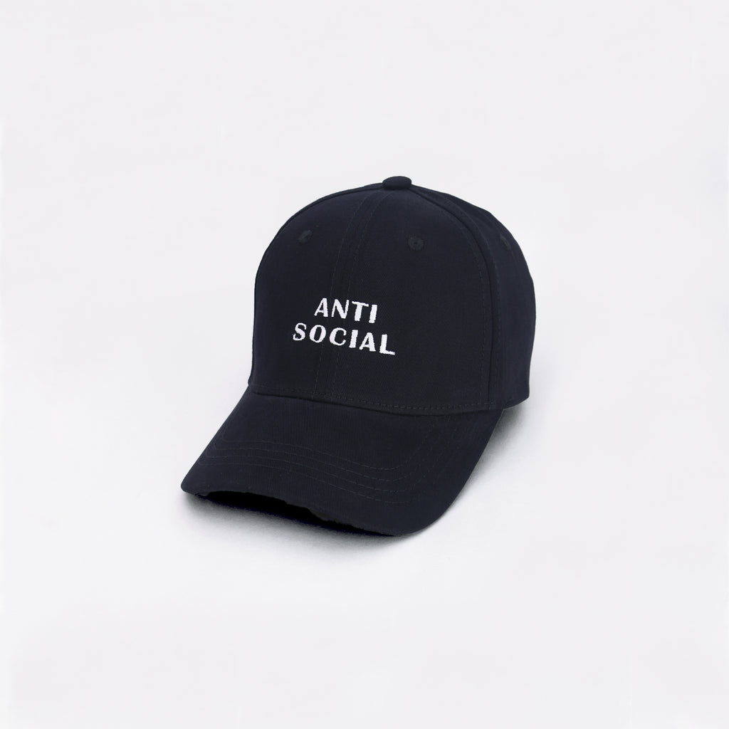 Anti Social Black Cap - Cotton Twill